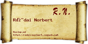 Rádai Norbert névjegykártya