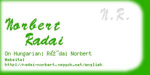 norbert radai business card